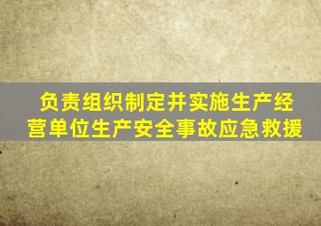 负责组织制定并实施生产经营单位生产安全事故应急救援