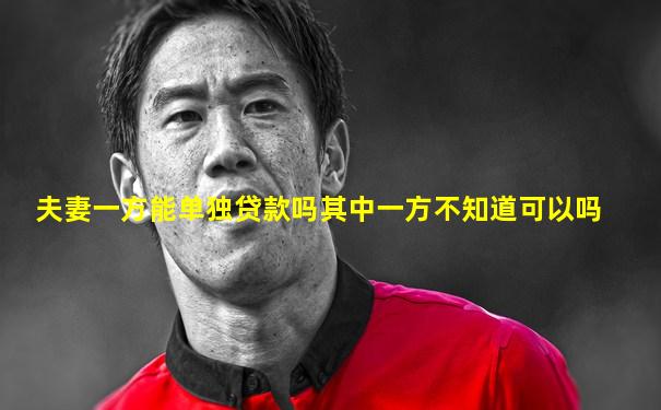 夫妻一方能单独贷款吗其中一方不知道可以吗