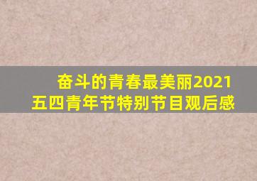 奋斗的青春最美丽2021五四青年节特别节目观后感