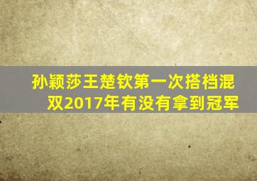 孙颖莎王楚钦第一次搭档混双2017年有没有拿到冠军