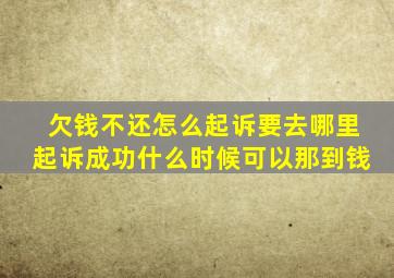 欠钱不还怎么起诉要去哪里起诉成功什么时候可以那到钱
