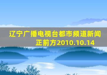 辽宁广播电视台都市频道新闻正前方2010.10.14